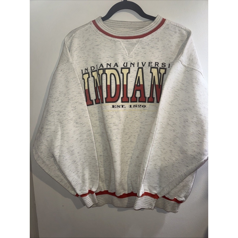 VTG Indiana University Sz L HOOSIER Sweatshirt Mens IU Football 90s